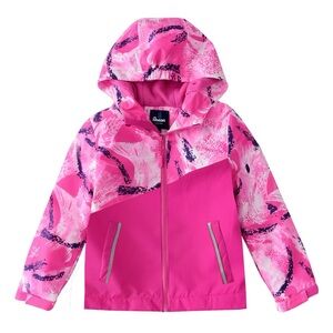 Hiheart Fleece Jacket Kids Waterproof Outdoor Camouflage Hooded Fleece Lining